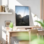 poster lever de soleil montagneux bureau.webp