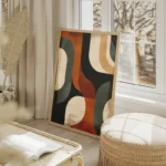 poster lignes geometriques colorees salon beige.webp