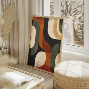 poster lignes geometriques colorees salon beige.webp