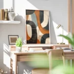 poster lignes geometriques terreuses bureau.webp