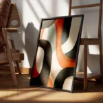 poster lignes geometriques terreuses encadre.webp