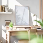 poster lignes ondulees blanches bureau.webp