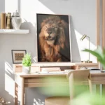 poster lion majestueux bureau.webp