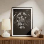 poster lion realiste majestueux meuble.webp