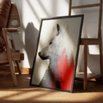 poster loup minimaliste et geometrique encadre.webp