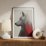 poster loup minimaliste et geometrique meuble.webp