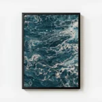 poster marbre bleu et blanc avec cadre.webp