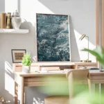 poster marbre bleu et blanc bureau.webp
