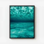 poster mer bleue sous marine avec cadre.webp