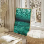 poster mer bleue sous marine salon beige.webp