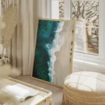 poster mer turquoise salon beige.webp