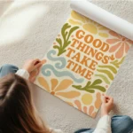 poster message positif fleurs en rouleau.webp