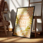 poster message positif fleurs encadre.webp