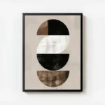 poster midcentury demi spheres avec cadre.webp