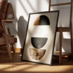 poster midcentury demi spheres encadre.webp