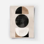 poster midcentury sphere noire et beige.webp