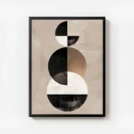 poster midcentury spheres imbriquees avec cadre.webp