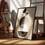 poster midcentury spheres imbriquees encadre.webp