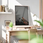 poster montagne au coucher de soleil bureau.webp