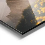 poster montagne avec fleurs jaunes aluminium.webp