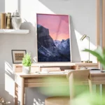 poster montagne ciel rose bureau.webp