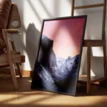 poster montagne ciel rose encadre.webp