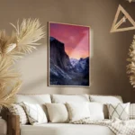 poster montagne ciel rose salon.webp