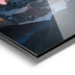 poster montagne enneigee au clair de lune aluminium.webp