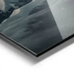 poster montagne enneigee au coucher de soleil aluminium.webp