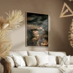 poster montagne enneigee sous ciel nuageux salon.webp