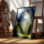 poster montagne et chute d eau encadre.webp