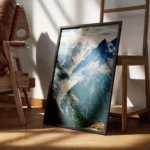 poster montagne et ciel nuageux encadre.webp