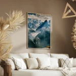 poster montagne et ciel nuageux salon.webp