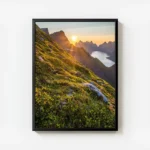 poster montagne et coucher de soleil avec cadre.webp