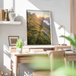 poster montagne et coucher de soleil bureau.webp