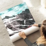 poster montagne et fleurs automne au sol.webp