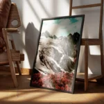 poster montagne et fleurs automne encadre.webp