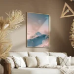 poster montagne neigeuse dimmige salon.webp
