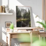 poster montagne reflet eau bureau.webp