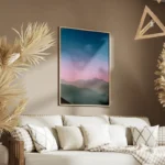 poster montagnes embrumees salon.webp