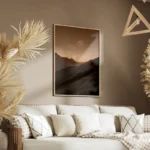 poster montagnes enneigees au coucher de soleil salon.webp