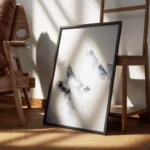 poster montagnes enveloppees de brume encadre.webp
