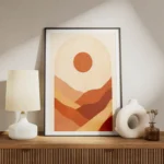 poster montagnes ocres meuble.webp