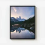 poster montagnes reflet lac el chalten avec cadre.webp