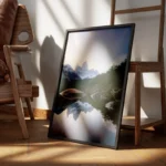poster montagnes reflet lac el chalten encadre.webp