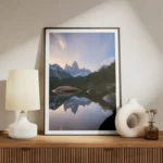 poster montagnes reflet lac el chalten meuble.webp