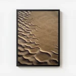 poster motif lignes ondulees sable avec cadre.webp