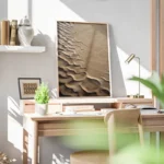 poster motif lignes ondulees sable bureau.webp