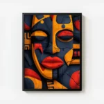 poster motif tribal africain abstrait avec cadre.webp