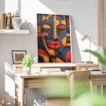 poster motif tribal africain abstrait bureau.webp